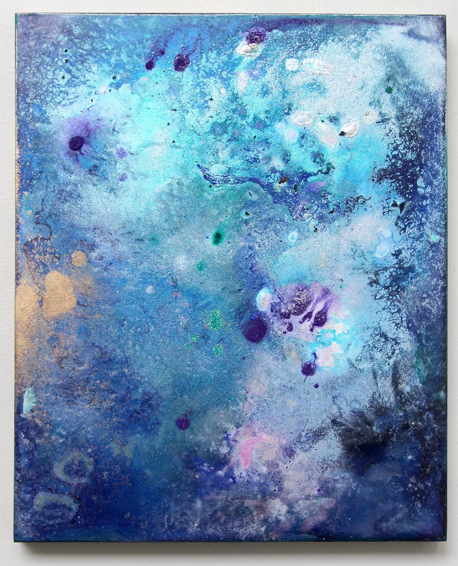 T4 ( Transience Series ) 2015 Acrylic and metal powder on board H27.3cm x W22cm
