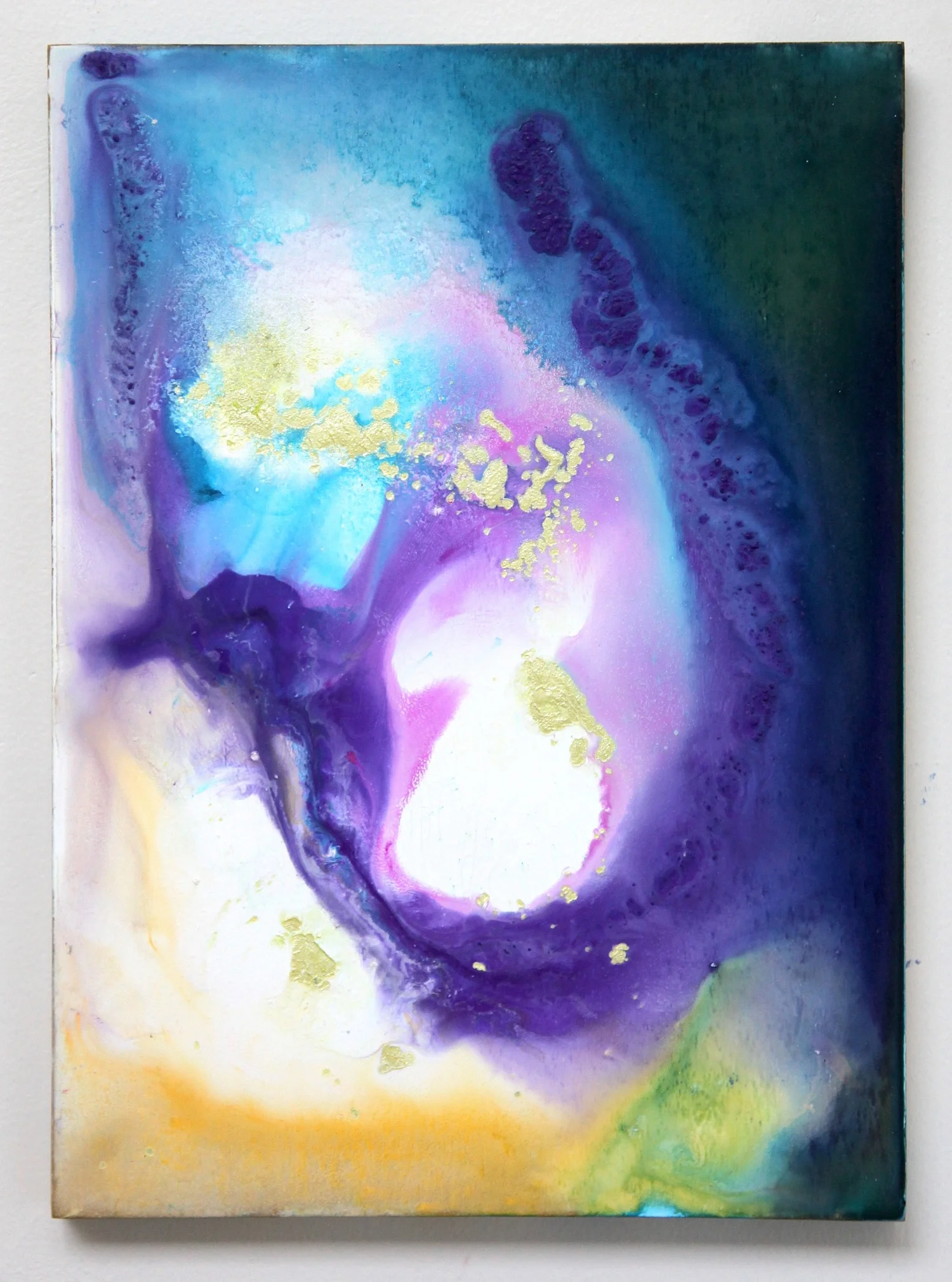 T11 ( cream ) 2015 Acrylic and metal powder on board H33.2cm x W24.2cm
