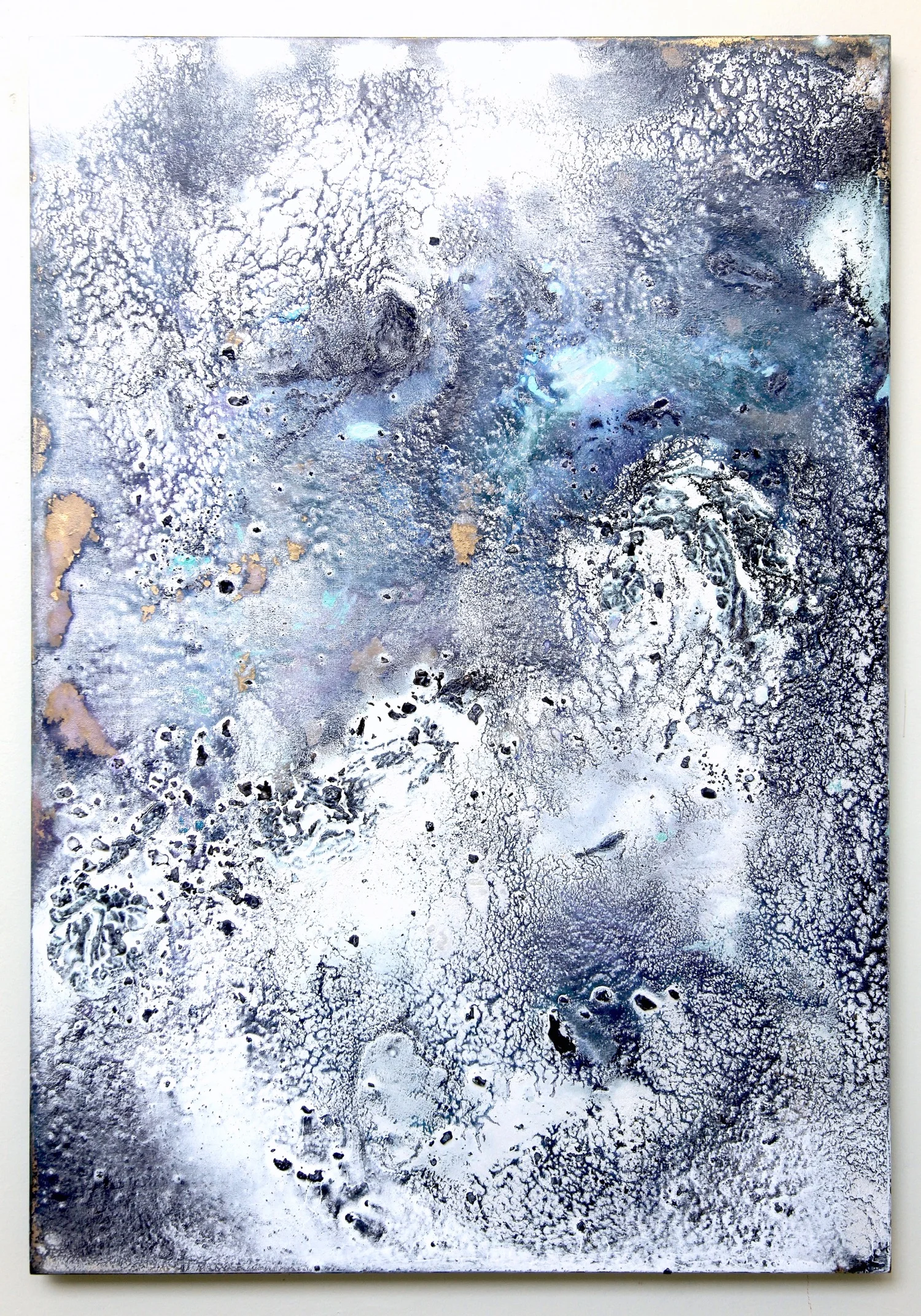 T12 ( White View ) 2015 Acrylic and metal powder on board H72.7cm x W51.4cm