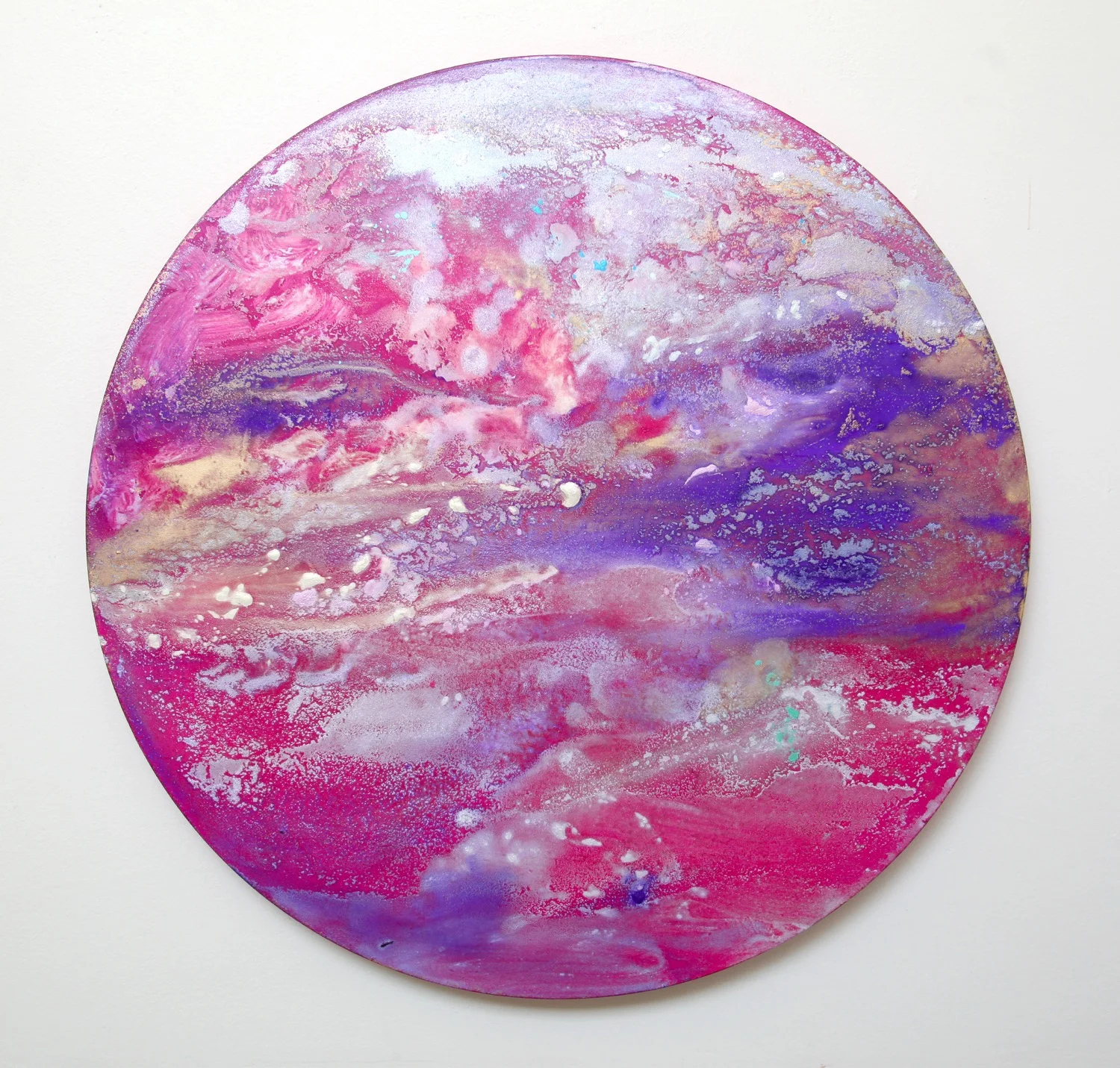 T17 2015 Acrylic and metal powder on board 53cm diameter