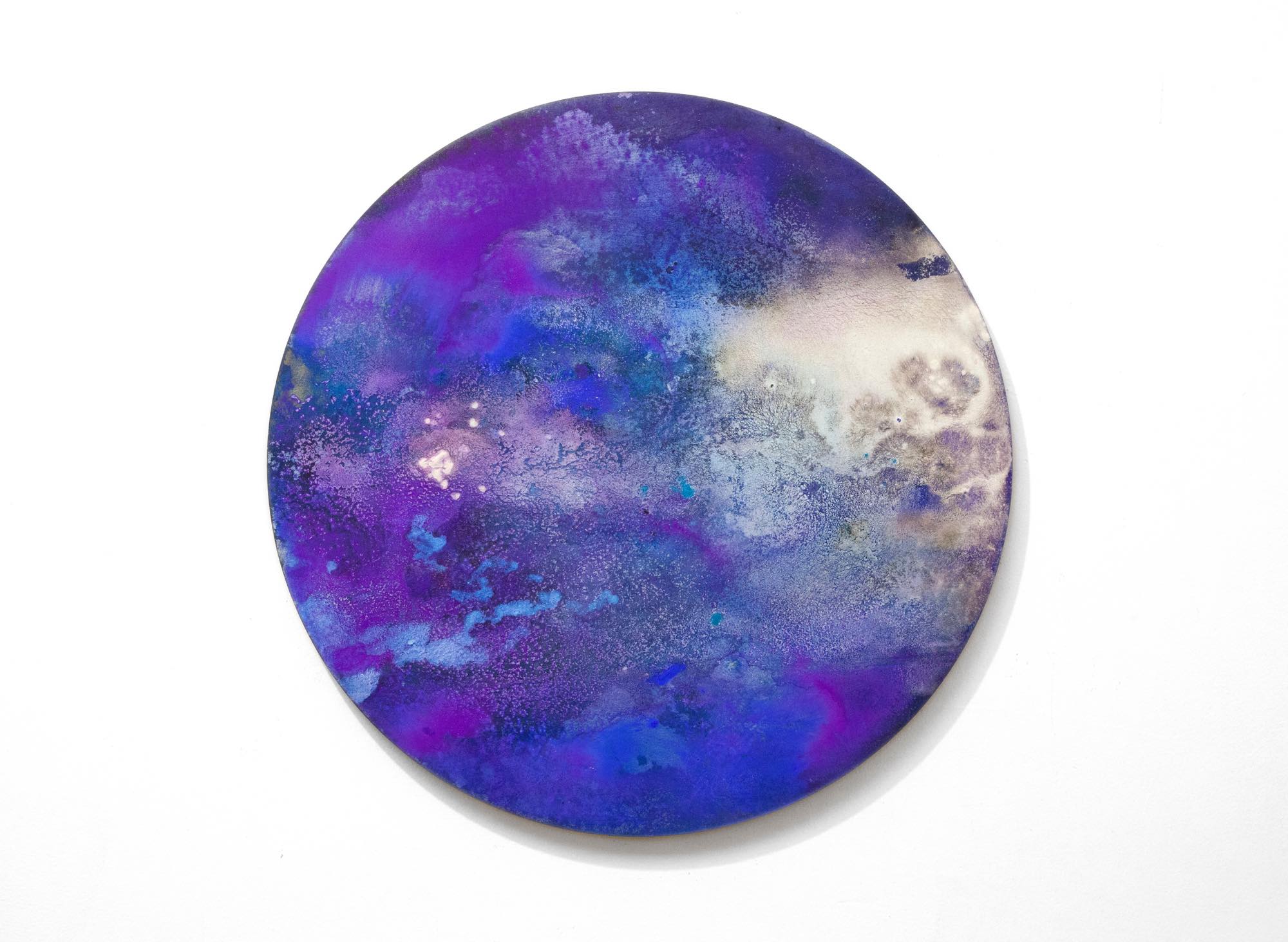 2016 Acrylic and metallic powder on board 41cm diameter