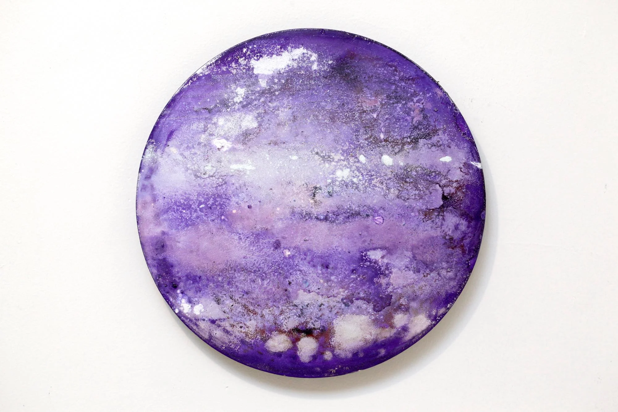 2016 Acrylic and metallic powder on board 27.2cm diameter