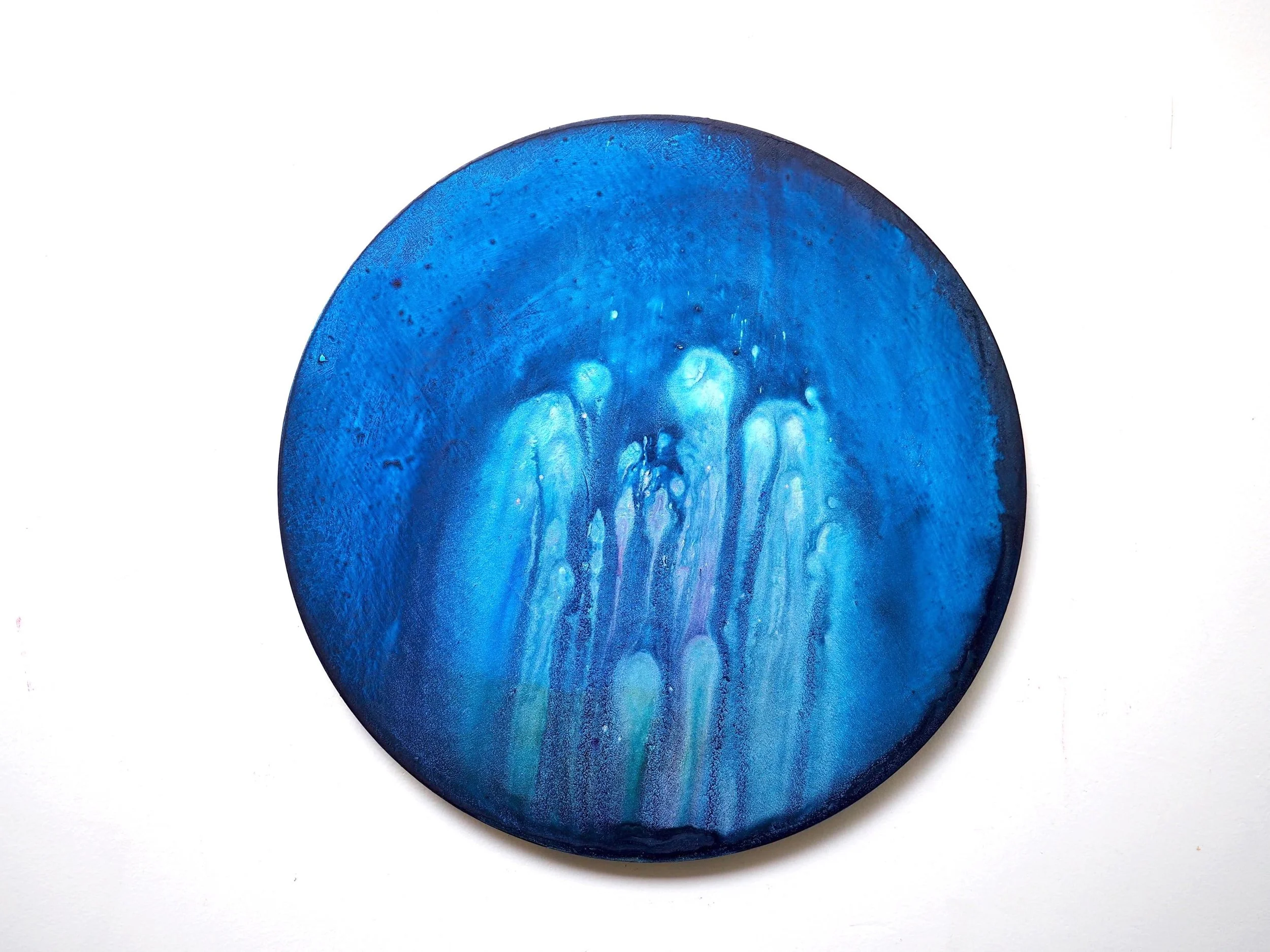 2016 Acrylic ,mineral pigment powder and metallic powder on board 41cm diameter