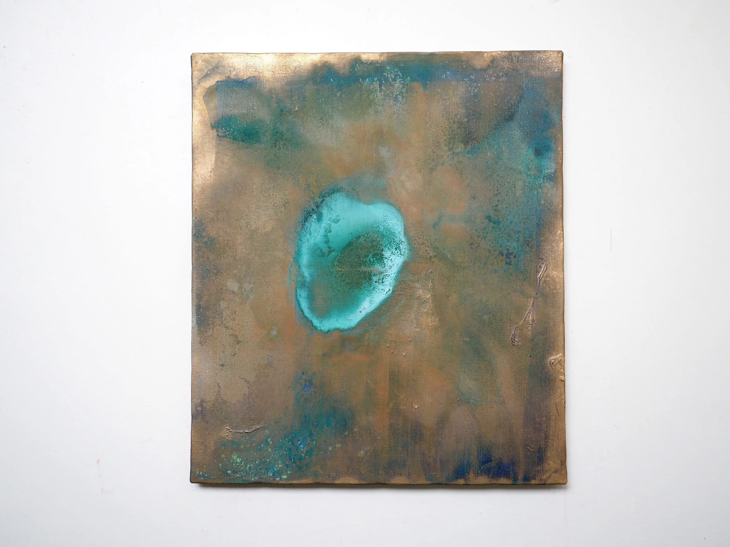 " The transience of Patina Paintings " 2016 Bronze powder, brass powder and soy-sauce on canvas H 53cm x W 45.5cm