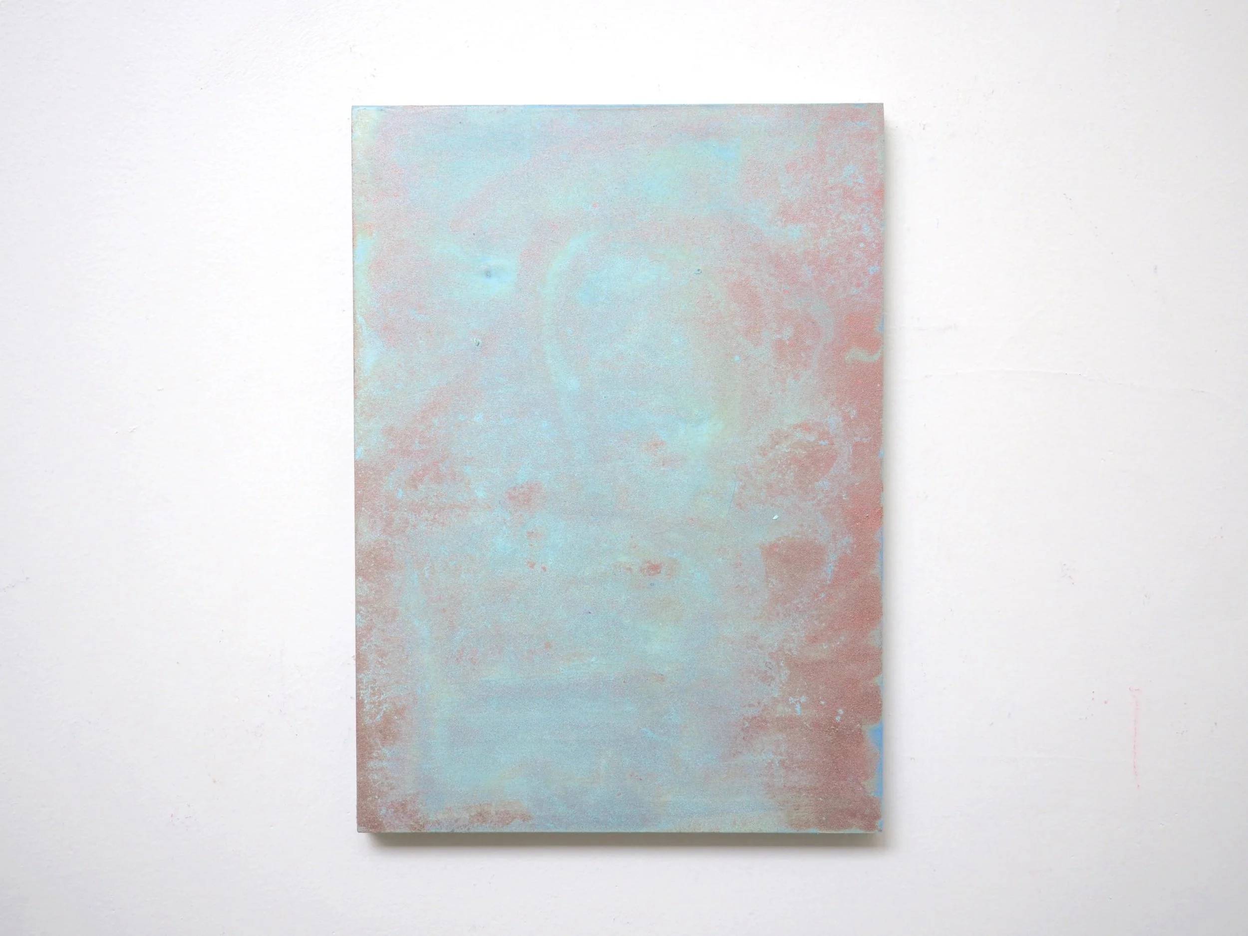" The transience of Patina Paintings " 2016 Bronze powder and Ammonium chloride on board H 33.3cm x W 24.2cm