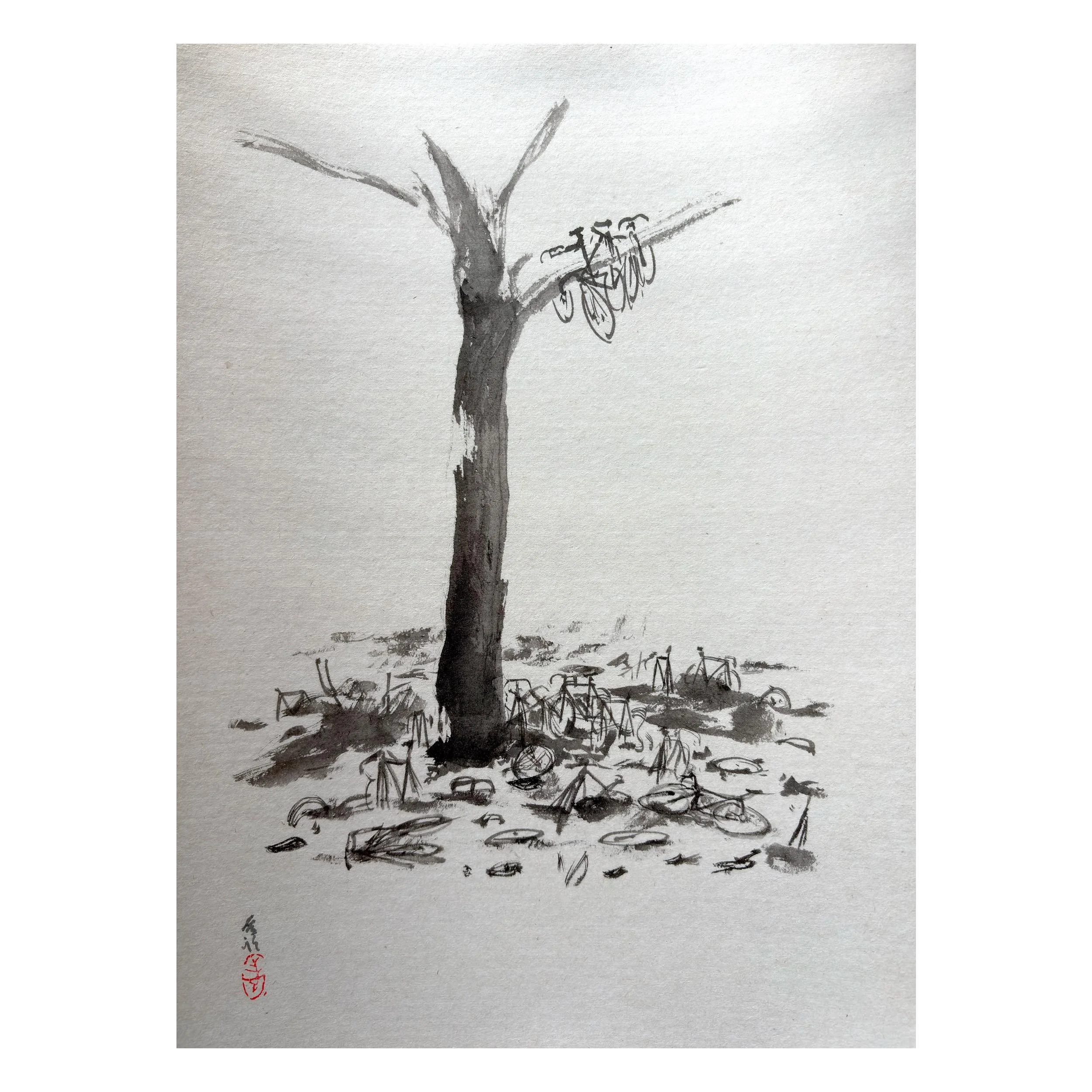 Withered Bicycle Tree