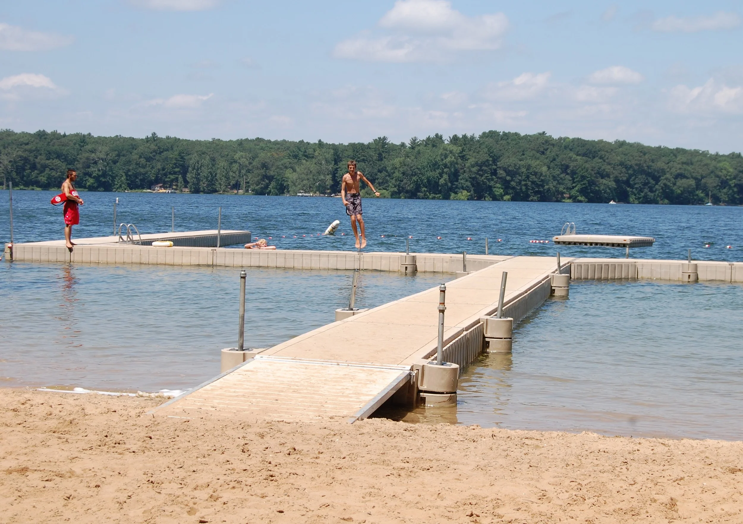 Jumping in the lake. Click to enlarge