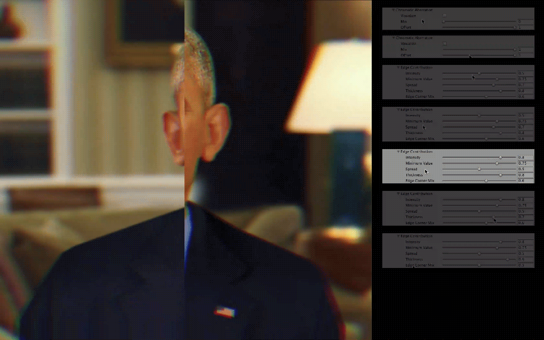 Spread - Increases or decreases the area of chromatic aberration around the person.