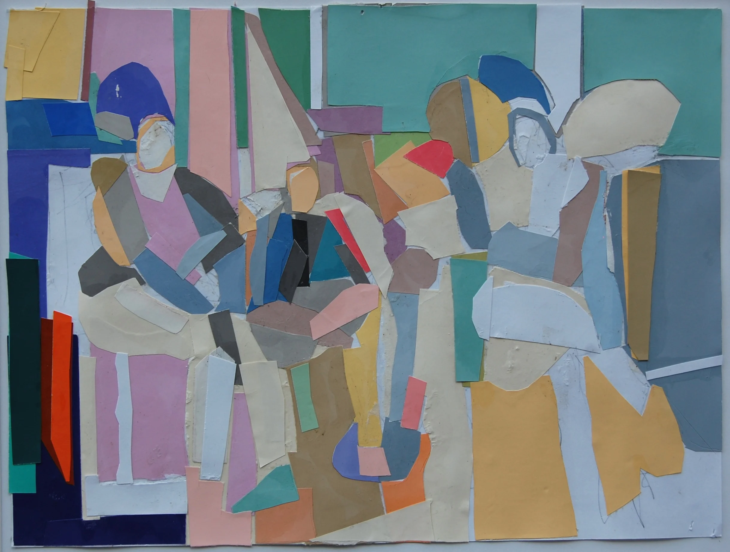   Glen Cebulash , "Three Figures" cut paper, 9"x12" (retail value $850) 