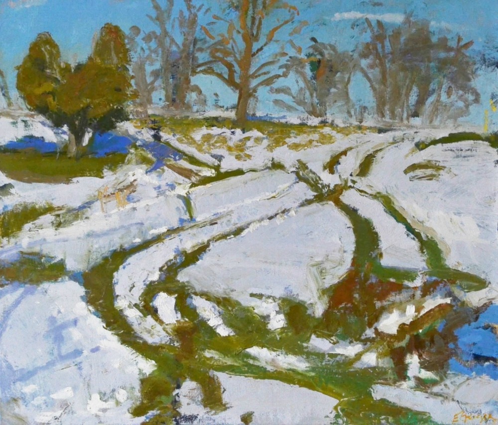 Snow Tracks 2, oil on canvas