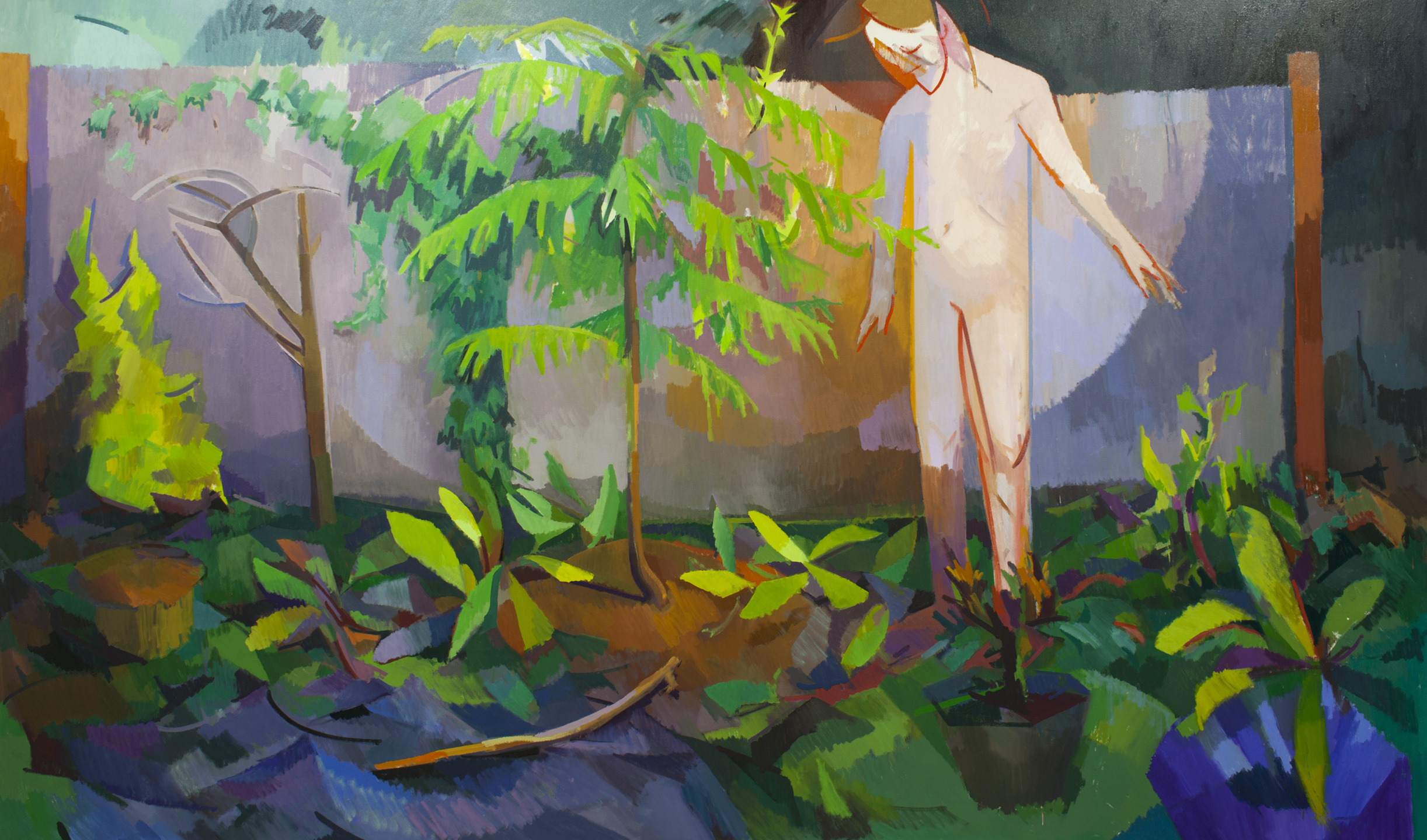 “Watching Things Grow,” oil on canvas, 70”x 140”