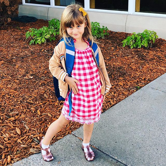 First day of pre-k!! Robin is beyond excited. She had all of her clothes picked out, her back pack ready. She’s run through her schedule with me over and over. She’s definitely ready for her next adventure. Sometimes she already seems so grownup. But looking out the window, she got kind of quiet and introspective and said, “mommy, I miss little me.” She has such a thoughtful, beautiful mind and it’s humbling to see no matter how little, or simple a life might seem to my complex grownup life, that she is a full person with fears, excitement, stress, anxiety, joy, grumps, nostalgia all of it! It’s my favorite part of life watching and supporting each one of these milestones. Keep them coming, she’s ready, we’re ready.