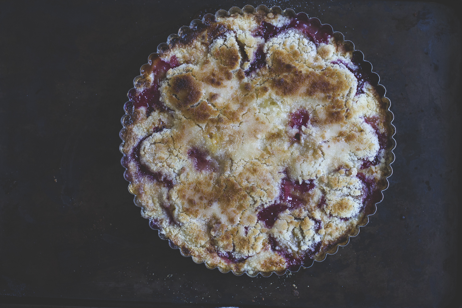 Plum Custard Crumble Tart © 2014 Helena McMurdo