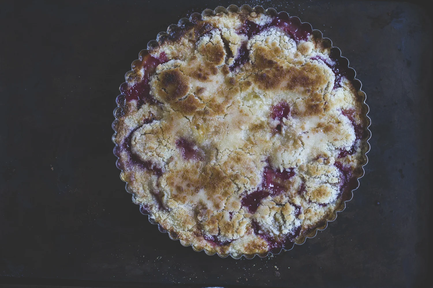 Custard & Crumble Plum Tart