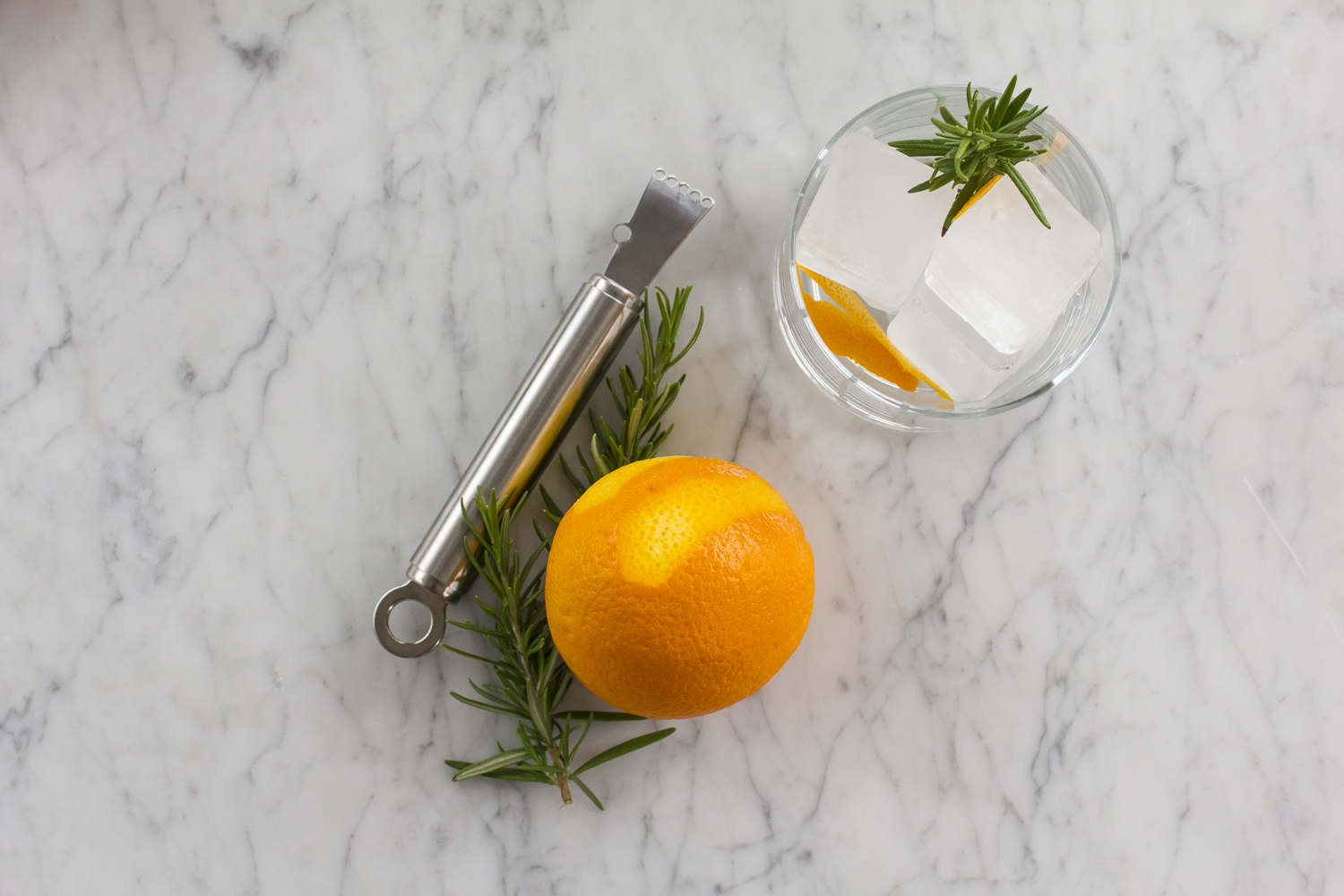 Rosemary and Orange Zest Gin Tonic Preparation © 2014 Helena McMurdo