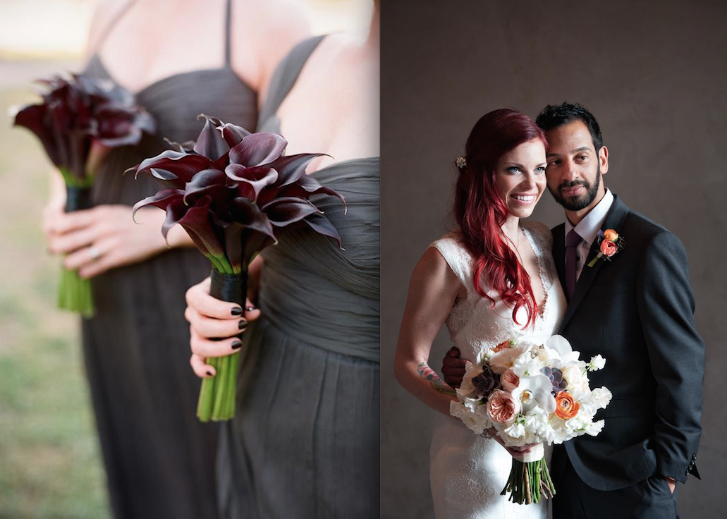 Photo on the left: Q Weddings and photo on the right: Ashley Garmon Photography