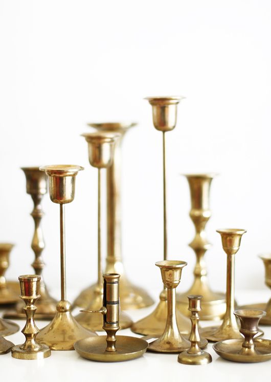 brass taper candle holders - 221