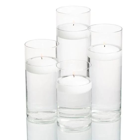cylinders with floating candles - 154
