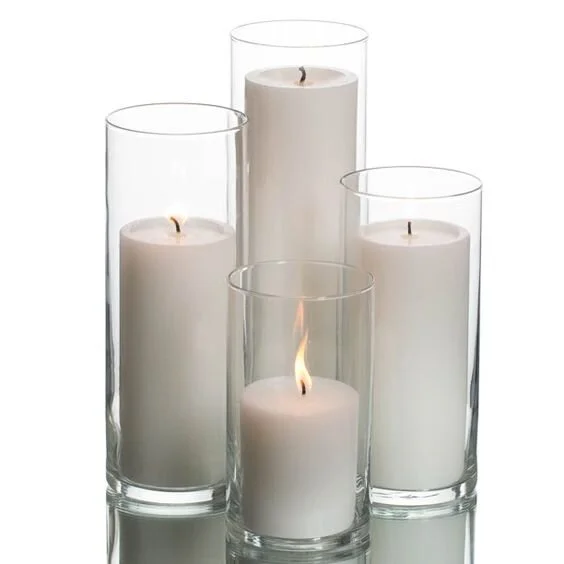 pilar candles in vases - 284