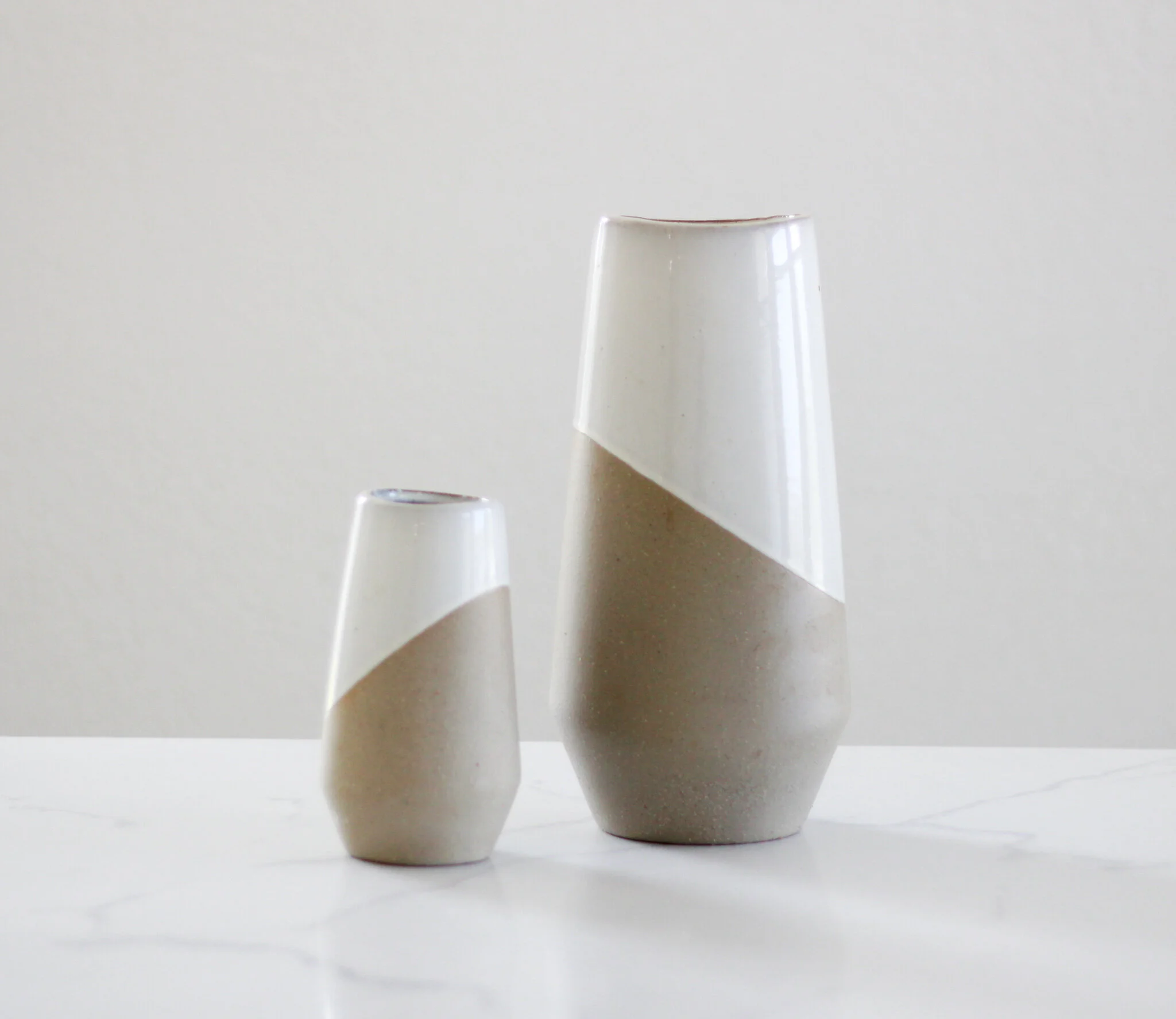 color-blocked pottery - 3 large, 6 medium