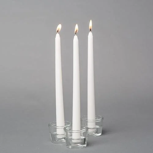 clear taper candle holders, short - 35