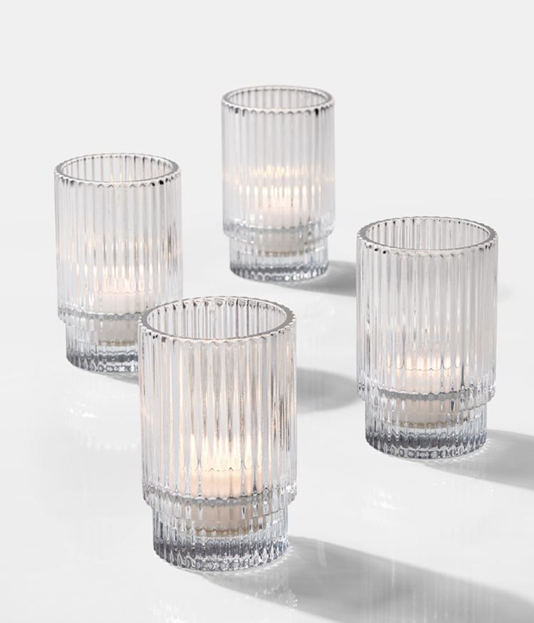 Ribbed Glass Votive  $4