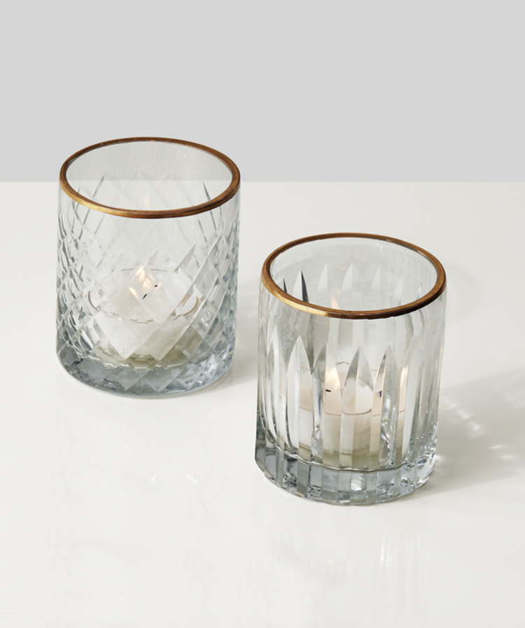 Gold Rimmed Glass Votive  $4