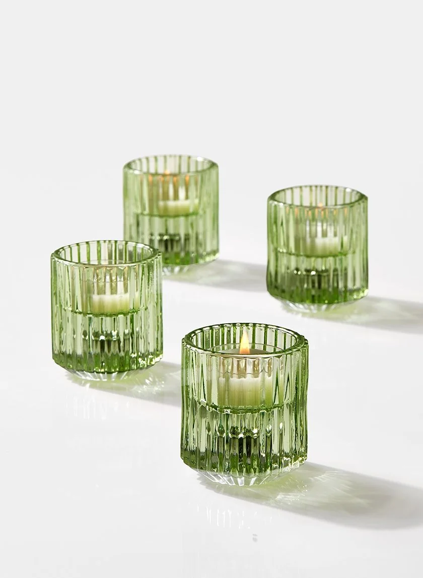pleated green votives - 220