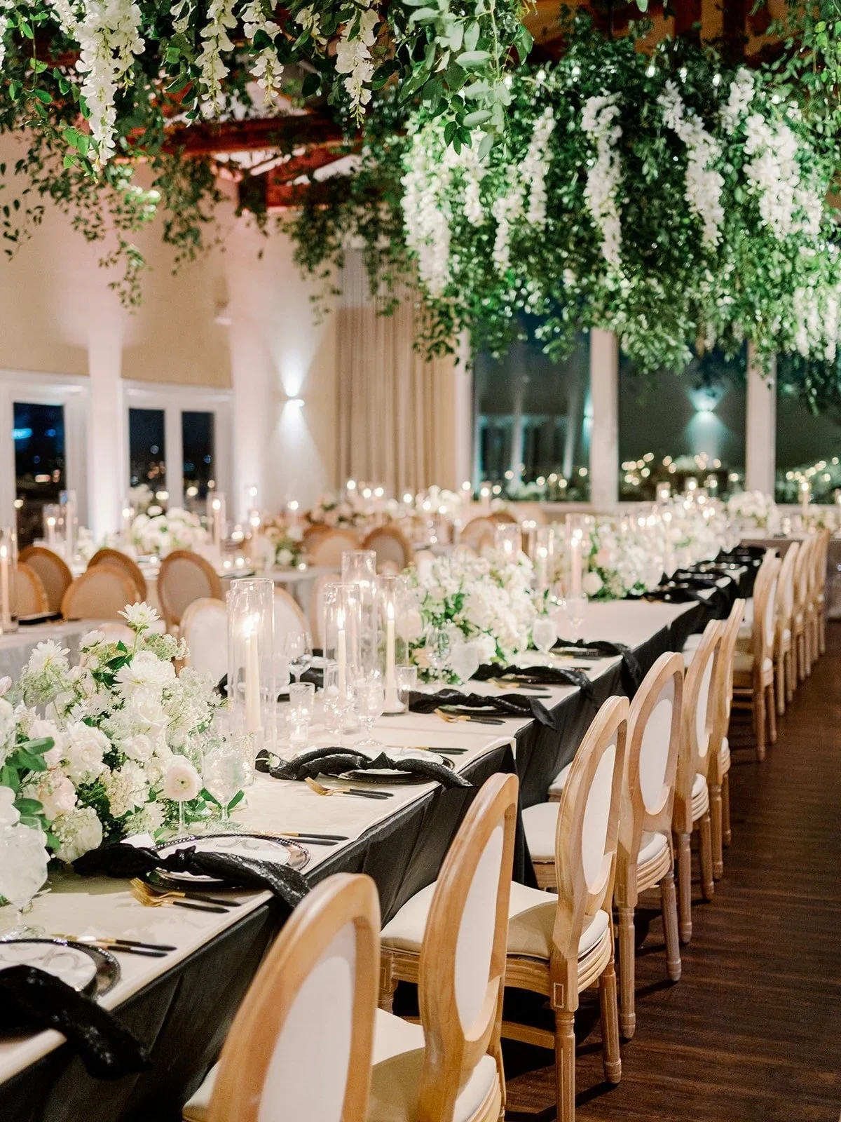 Elegant black and white romantic centerpiece with organic, natural styling.jpeg.webp