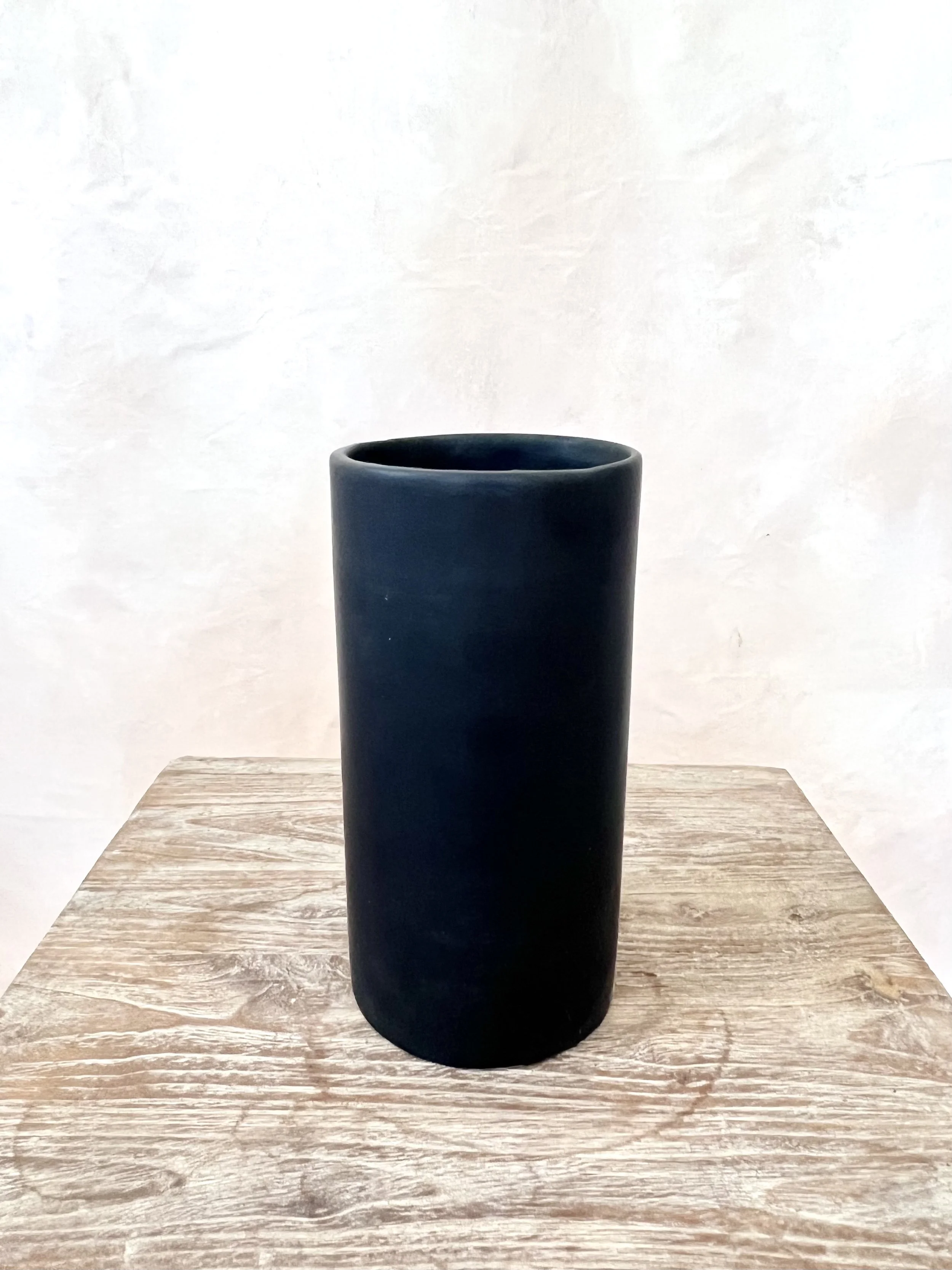 12 - large black cylinder bouquet vases