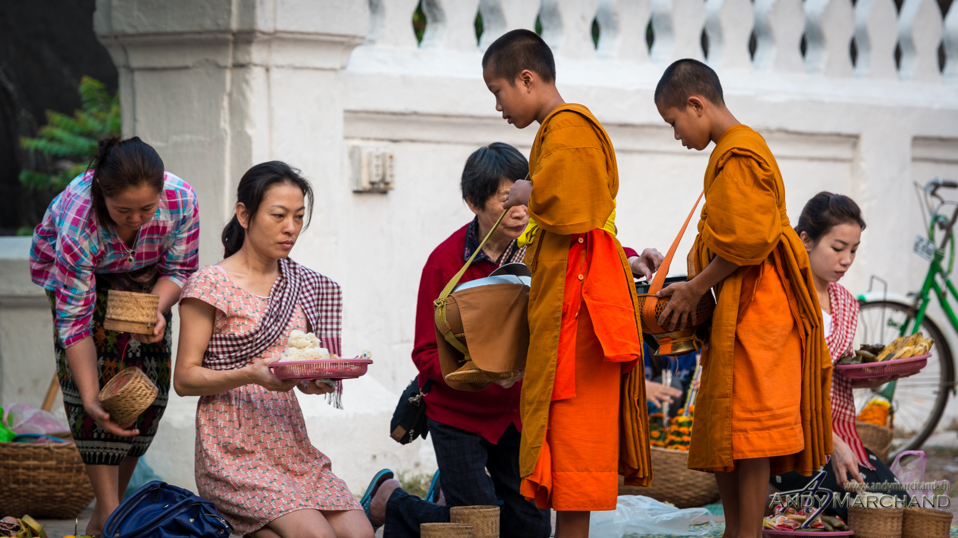 alms giving early in the morning