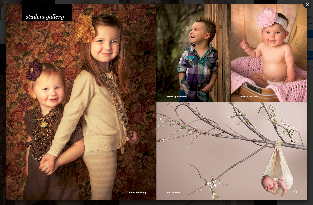 Child Portrait on left by Emily Rose Imagery. Featured in Hallmark Institute of Photography's 2015 catalog.