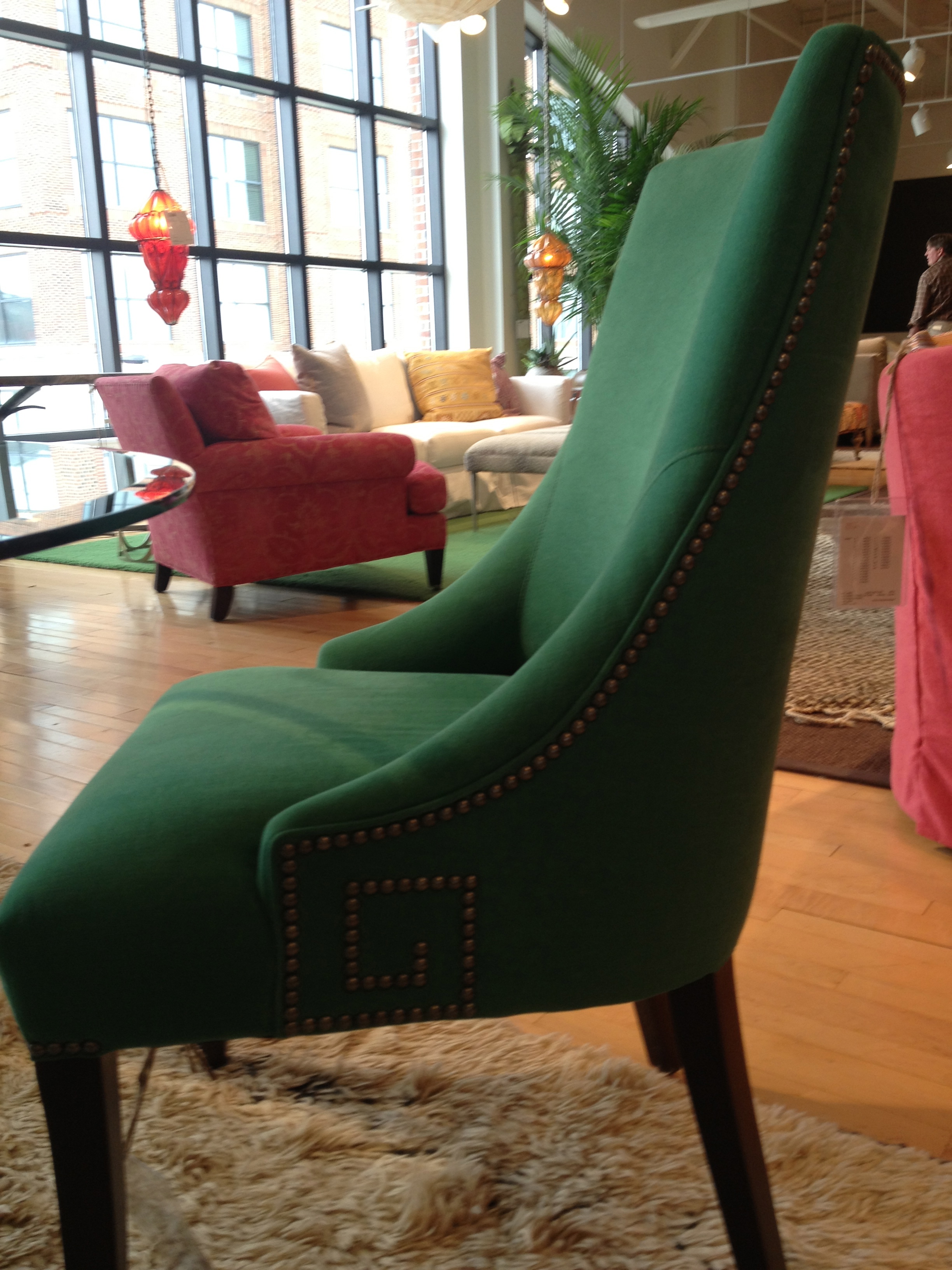The greek key nailhead trim made it killer.