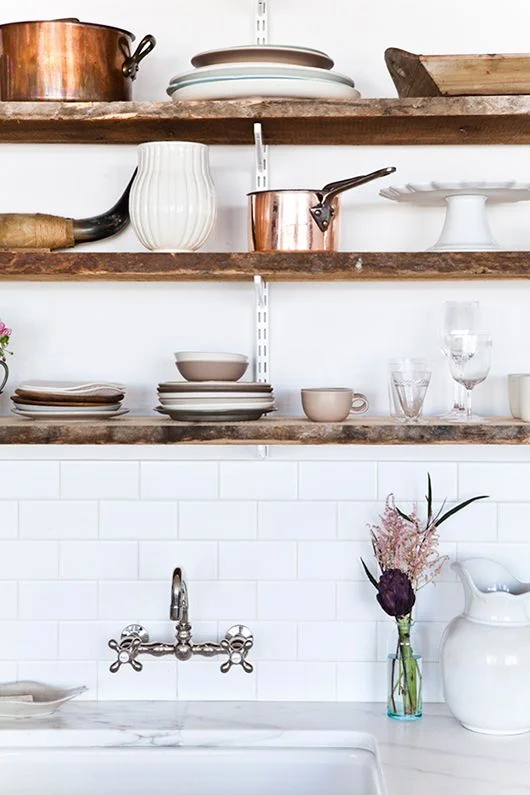 Found on sfgirlbybay.com I loved using reclaimed wood shelves.