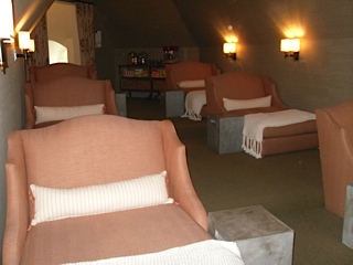 Media Room with candy bar in the back. Yummy!