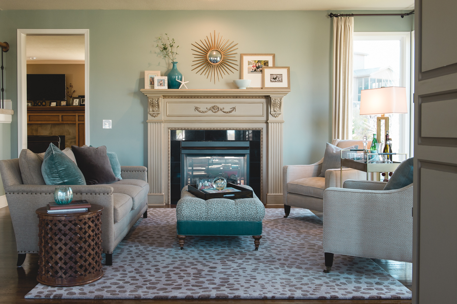 Wichman's transformed living room. www.saranobledesigns.com
