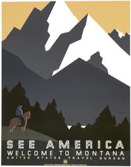 Vintage travel poster. 