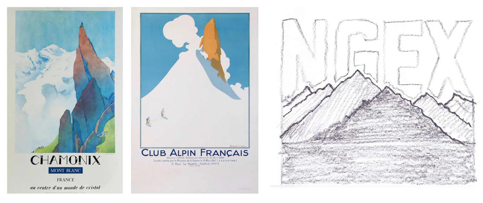 Vintage mountaineering illustrations inspiration. 