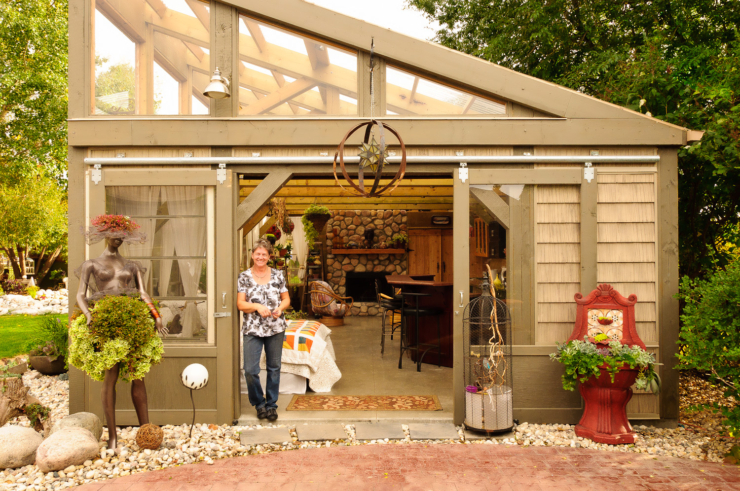 Patti Brisebois' Manitoba zone 3 garden includes a three season room complete with bedroom, kitchen and sitting area.