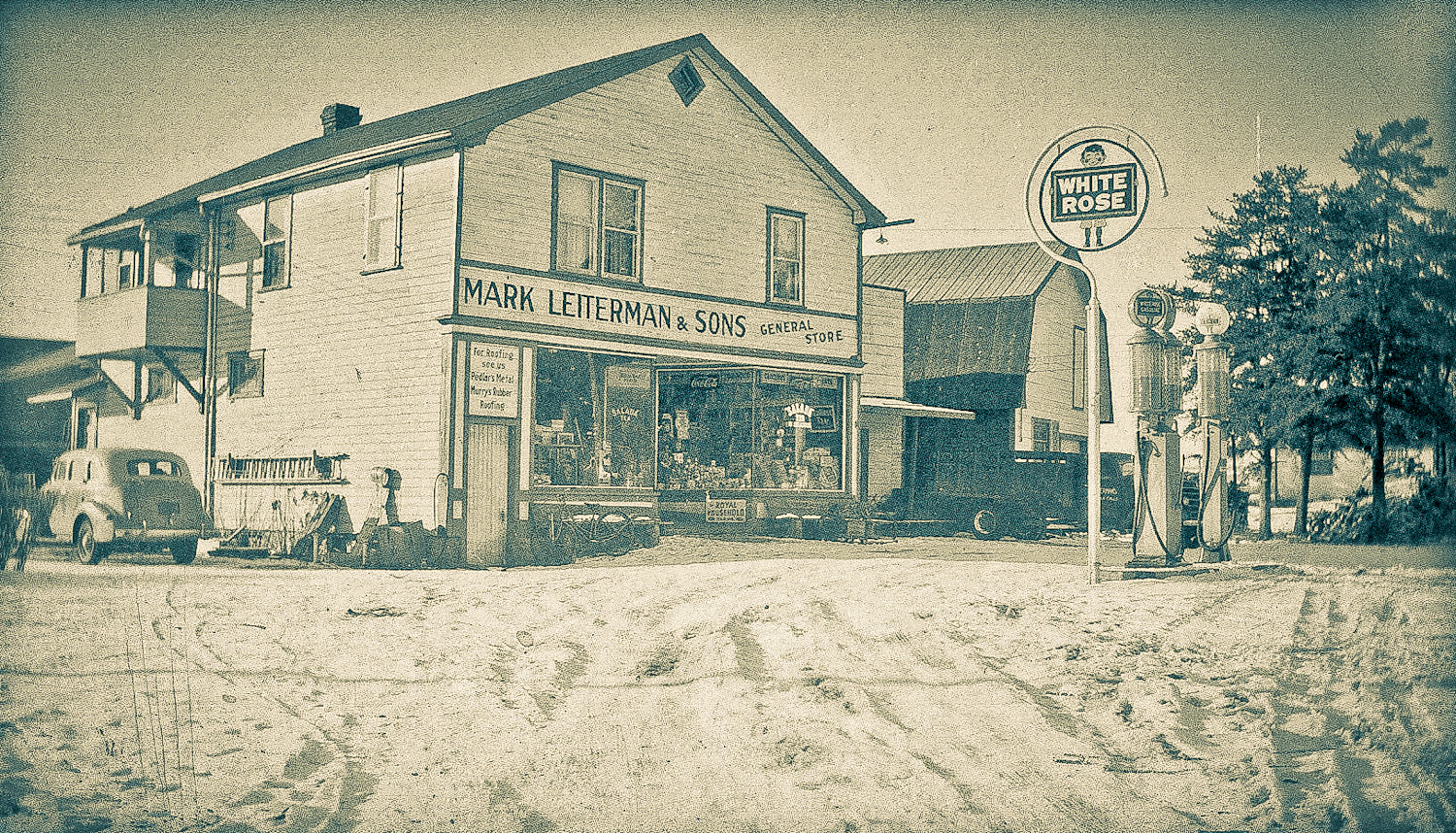 1930's photo of Mark Leiterman & Sons General Store located in Kakabeka Falls, Ontario. The building is now the home of My Painted Door.