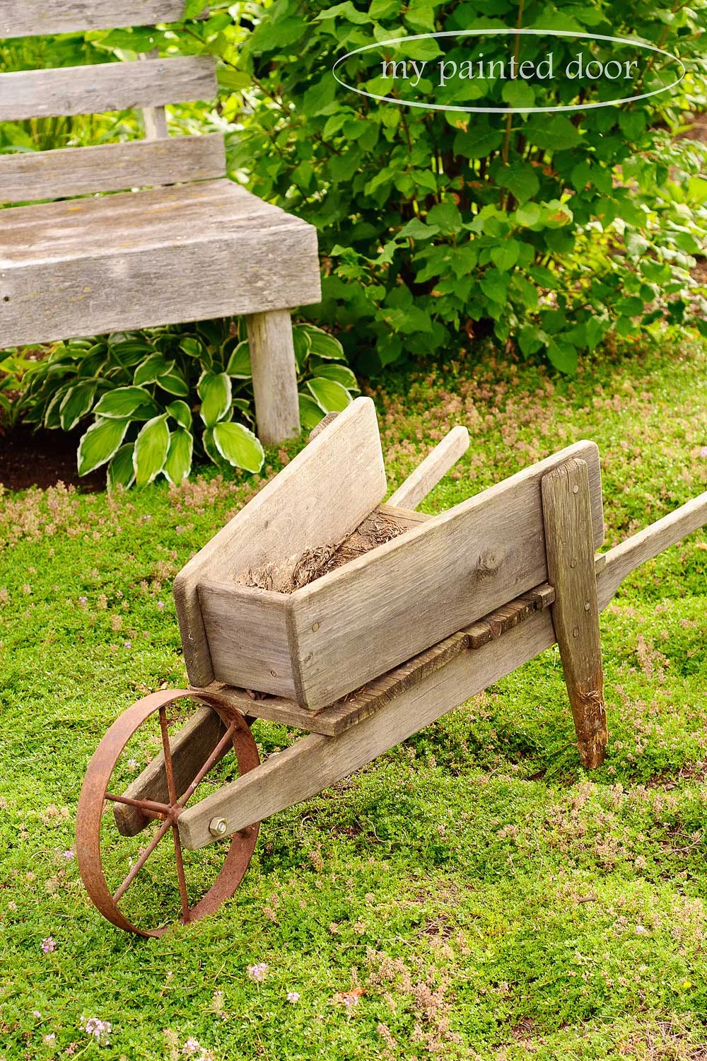 Wood wheelbarrow for my garden