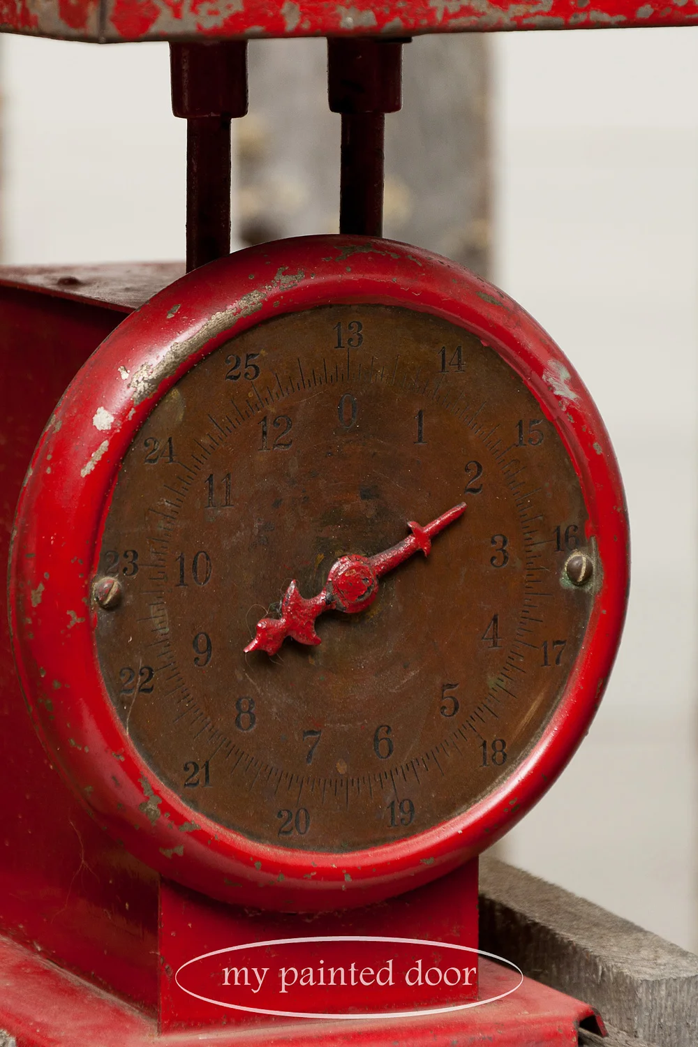 An old red scale is the perfect addition to my shop!