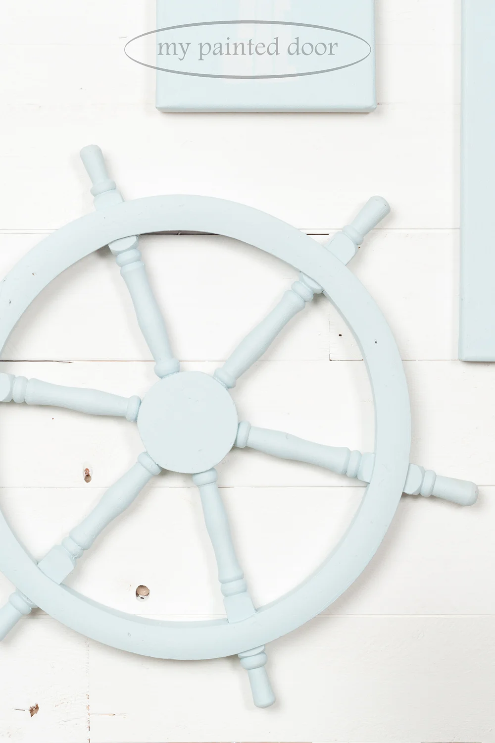 Boat steering wheel painted in Jennylyn's Tones for Tots Little Whale