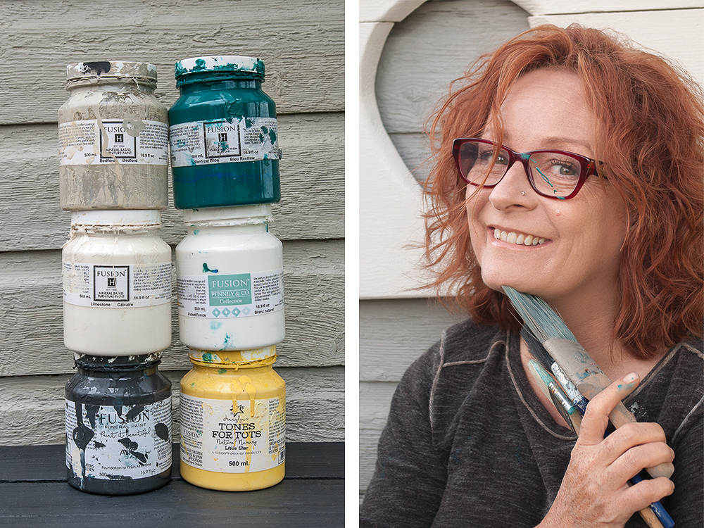 Fusion Mineral Paint makeover ▪ An outhouse turned into a garden shed.