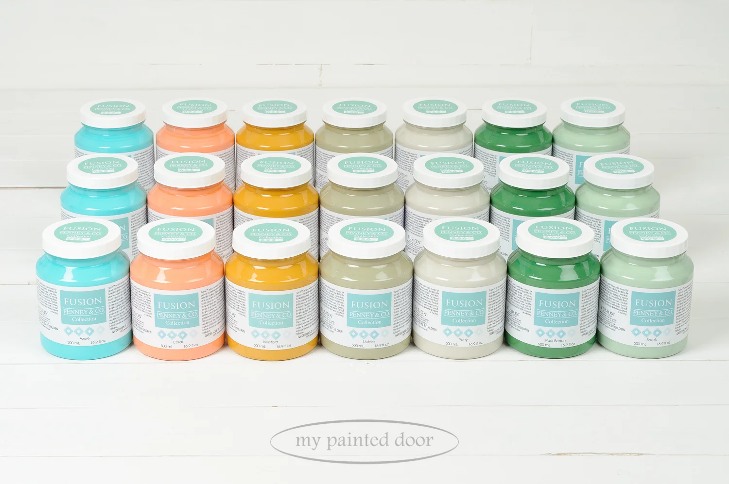 13 New Fusion Mineral Paint colours to choose from! Here are seven new colours in the Penney and Co. Collection. Available at My Painted Door!