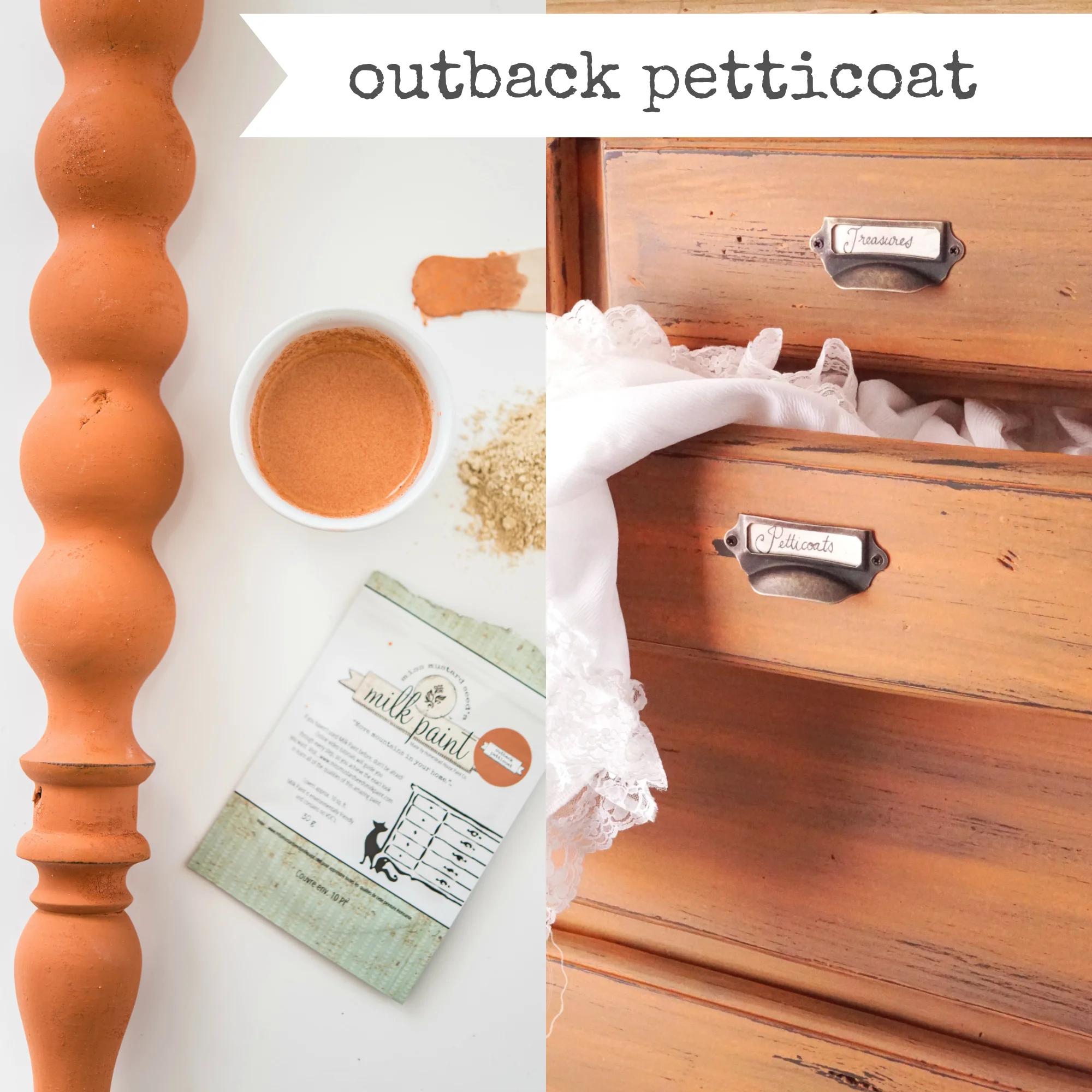 Outback Petticoat is the newest Miss Mustard Seed's Milk Paint colour. It's available on-line at My Painted Door.