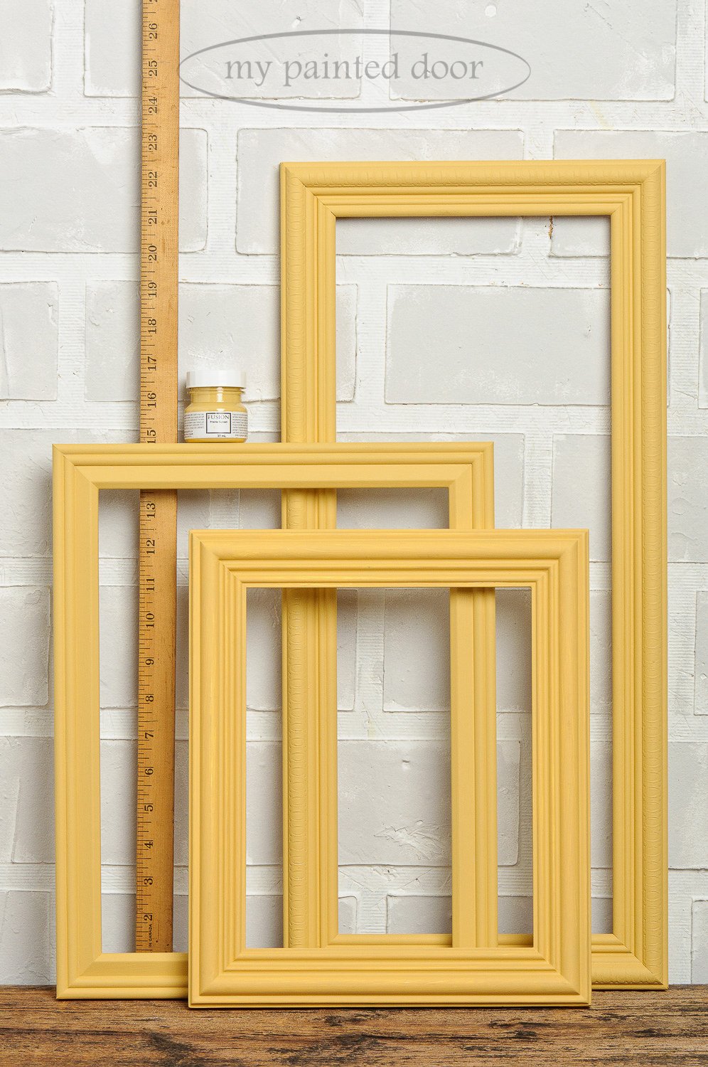 How far does one tester size bottle of Fusion Mineral Paint go? Frames are painted in Prairie Sunset.
