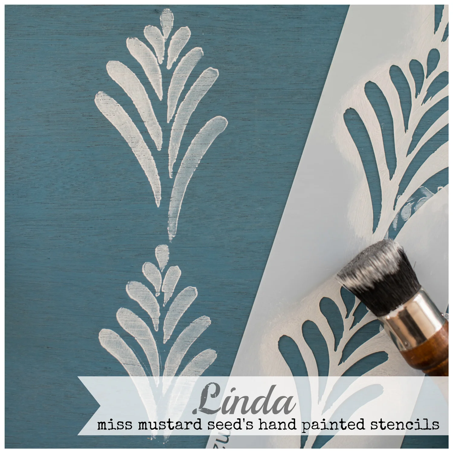 Miss Mustard Seed's hand painted stencils are available at My Painted Door. This stencil is the Linda design.