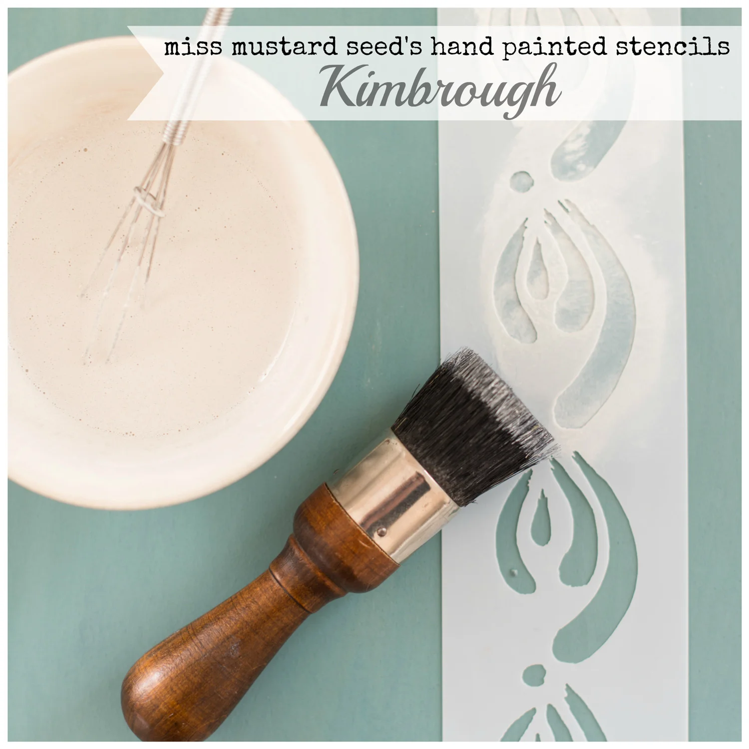 Miss Mustard Seed's hand painted stencils are available at My Painted Door. This stencil is the Kimbrough design.