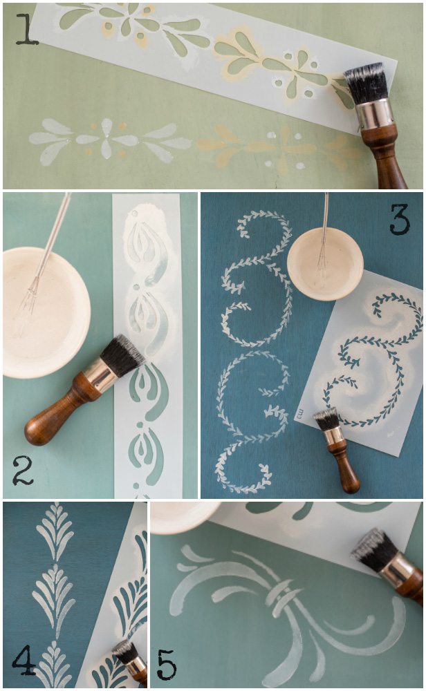 Miss Mustard Seed's Hand Painted Stencils are available at My Painted Door